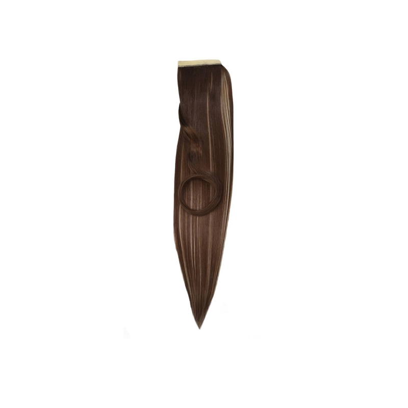 Self-Fastening Wrap Straight Ponytail 55cm - h12-88 Mid-brown/Blonde mix Self-Fastening Wrap Straight Ponytail 55cm - h12-88 Mid-brown/Blonde mix
