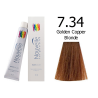 Nouvelle Professional Permanent Hair Tint Dye 100ml + 100ml 20vol developer - 7.34 Golden copper blonde