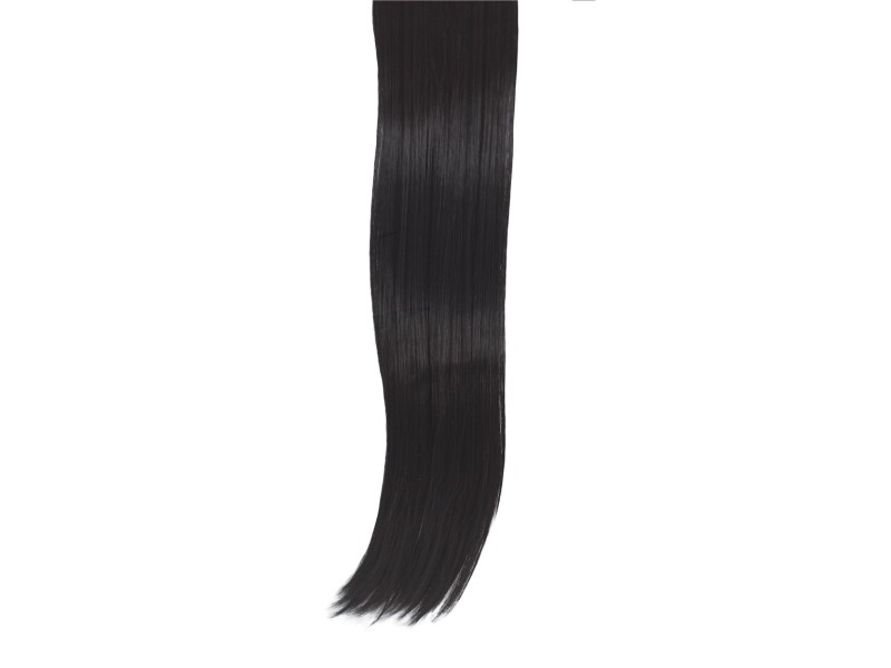 10 Piece Straight Long 55-60cm Full Head Clip-on Hair Extensions XXL - 1B Natural Black Brown Straight