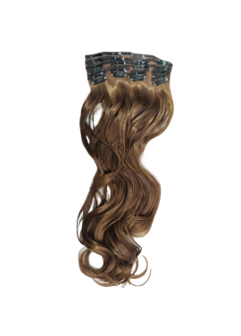 10 Piece Wavy Long 55-60cm Full Head Clip-on Hair Extensions XXL - 12 Light Brown
