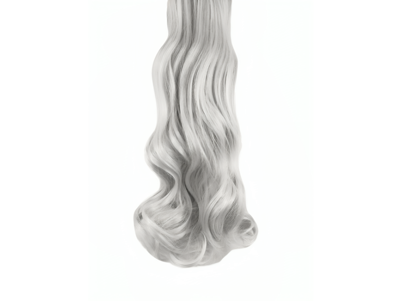 10 Piece Wavy Long 55-60cm Full Head Clip-on Hair Extensions XXL - 1001B Silver platinum