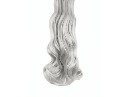 10 Piece Wavy Long 55-60cm Full Head Clip-on Hair Extensions XXL - 1001B Silver platinum