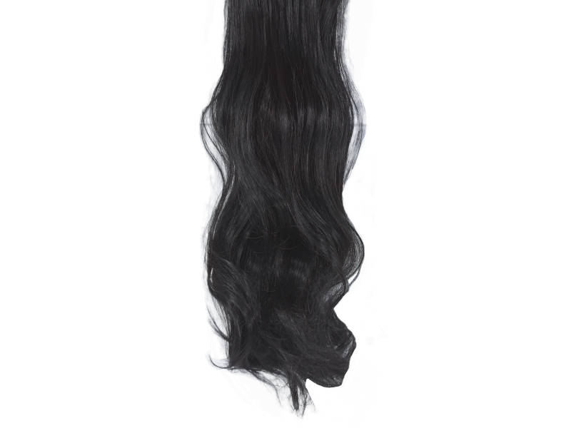 10 Piece Wavy Long 55-60cm Full Head Clip-on Hair Extensions XXL - 1b Natural Black Brown