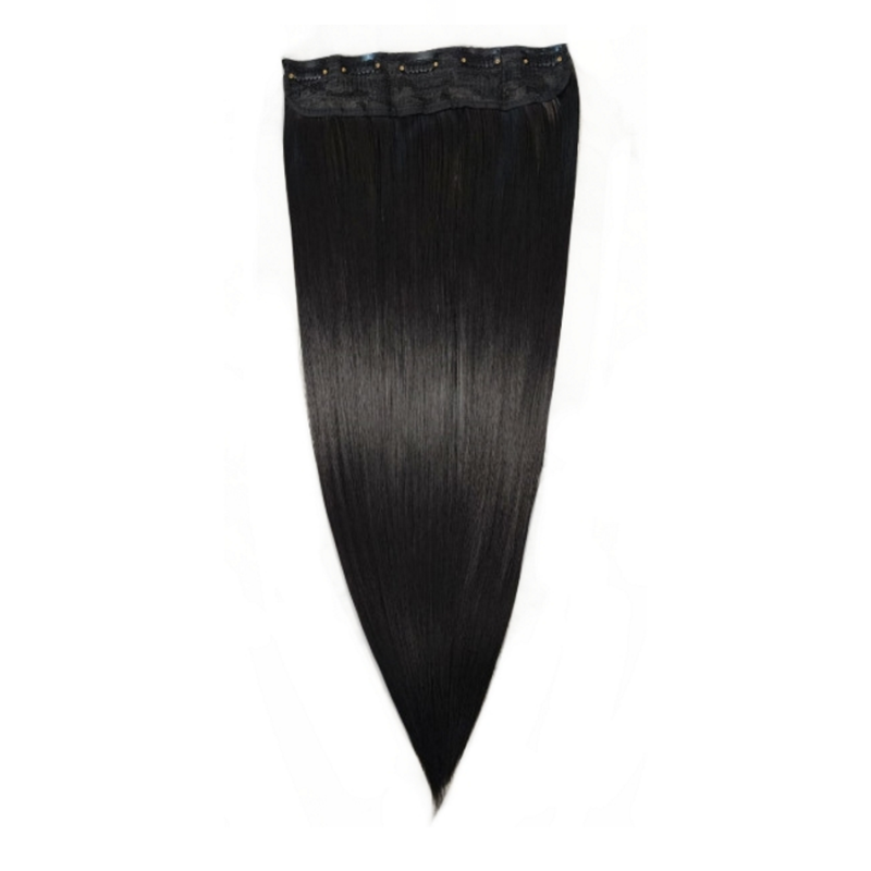 1 Piece Straight 5 Clip Synthetic Hair Extension XXL 60cm - 2 Darkest Brown