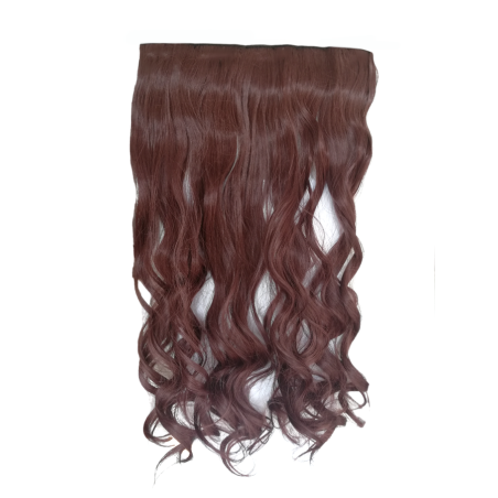 1 Piece Wavy 5 Clip Synthetic Hair Extension XXL 60cm - 33 Mahogany