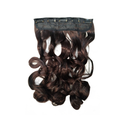 1 Piece Wavy 5 Clip Synthetic Hair Extension XXL 60cm - 2-33 Darker Brown Mix