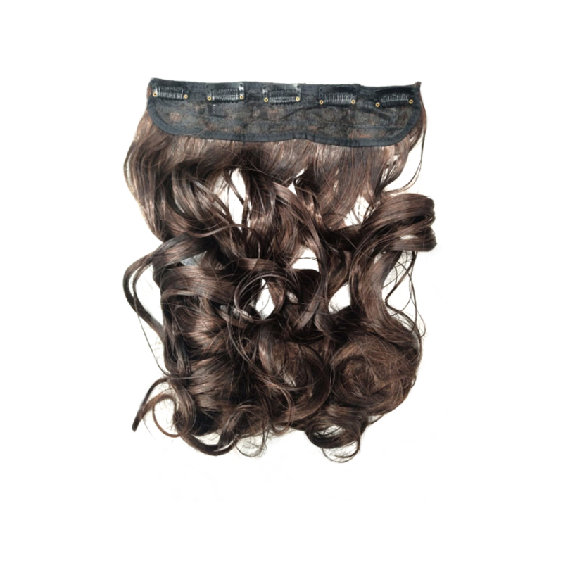 1 Piece Wavy 5 Clip Synthetic Hair Extension XXL 60cm - 2-30 Dark Brown Mix