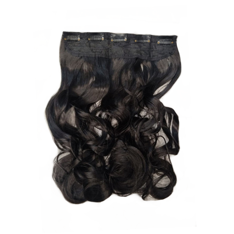 1 Piece Wavy 5 Clip Synthetic Hair Extension XXL 60cm - 2 Darkest Brown