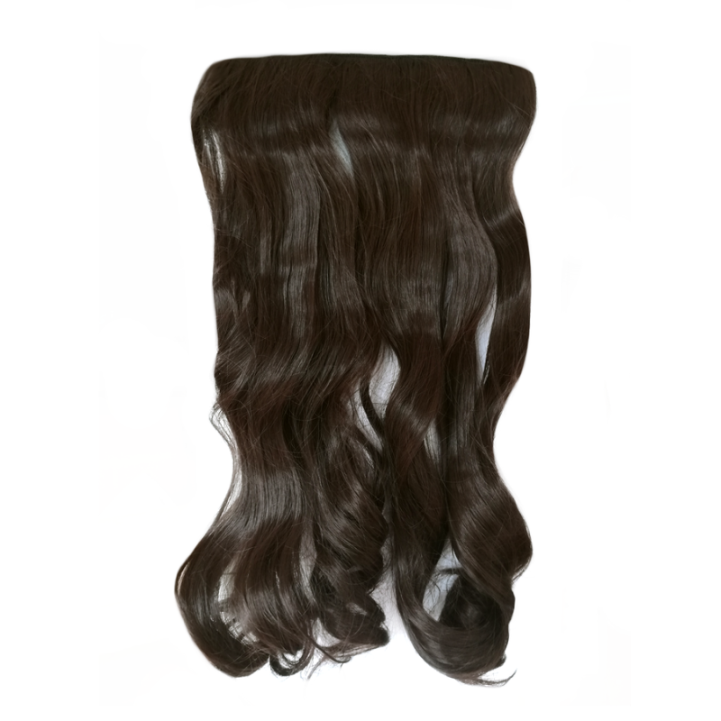 1 Piece Wavy 5 Clip Synthetic Hair Extension XXL 60cm - 10 Light Chocolate Brown