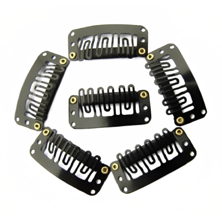 100 Piece Extra Hold Extension Clip Pack - Black