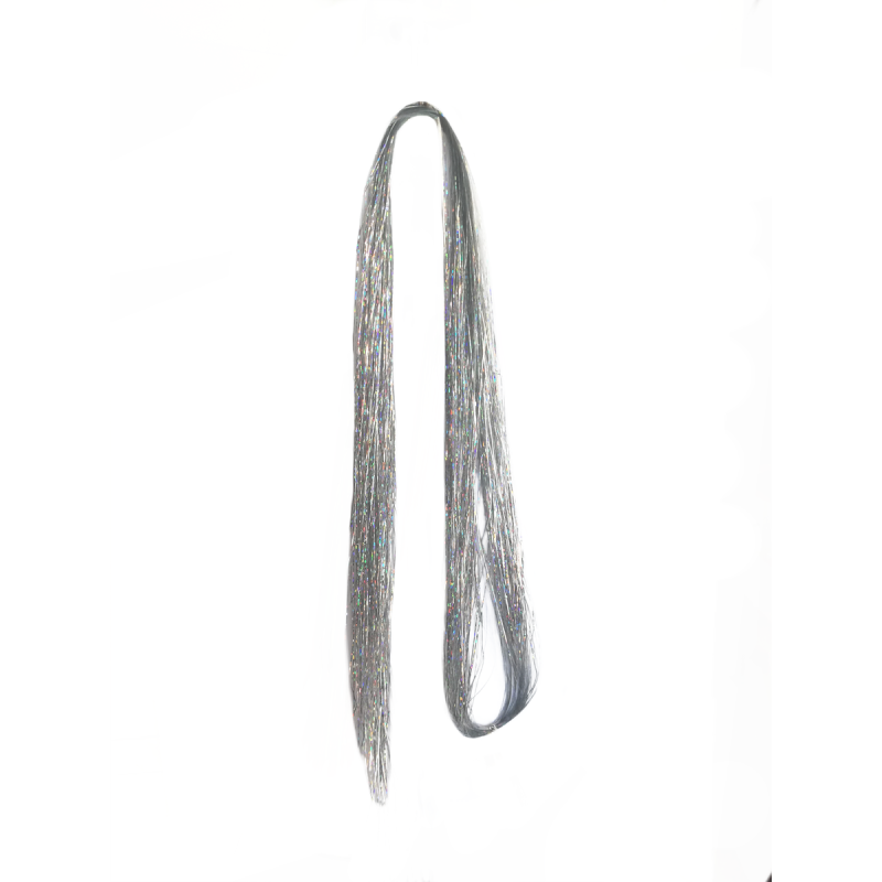 Tie-On Vibrant Hair Tinsel 90cm - 100 Pack - Silver Tie-On Vibrant Hair Tinsel 90cm - 100 Pack - Silver