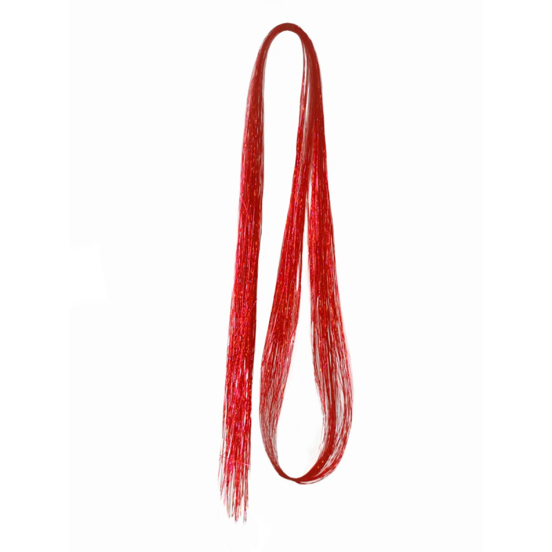 Tie-On Vibrant Hair Tinsel 90cm - 100 Pack - Red Tie-On Vibrant Hair Tinsel 90cm - 100 Pack - Red
