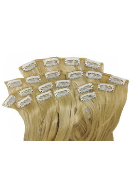 10 Piece Wavy Long 55-60cm Full Head Clip-on Hair Extensions XXL - 22-613 Light Blonde Mix
