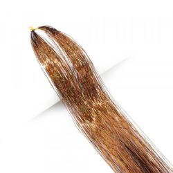 Tie-On Vibrant Hair Tinsel 90cm - 100 Pack - Copper