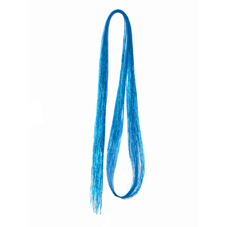 Tie-On Vibrant Hair Tinsel 90cm - 100 Pack - Bright Blue