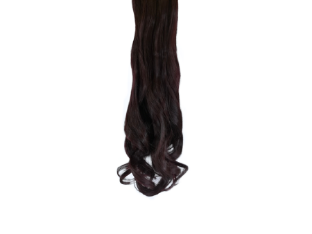 End of range *99J Deep plum 55-60cm clip in hair extensions 10pc set- wavy, Synthetic (ent99J118)